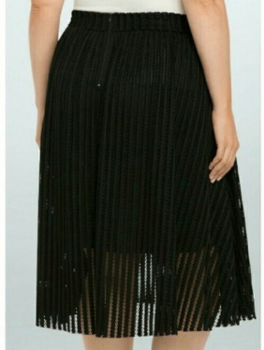 Torrid Mesh A-Line Midi Skirt Plus Size Black 24 24W 3X